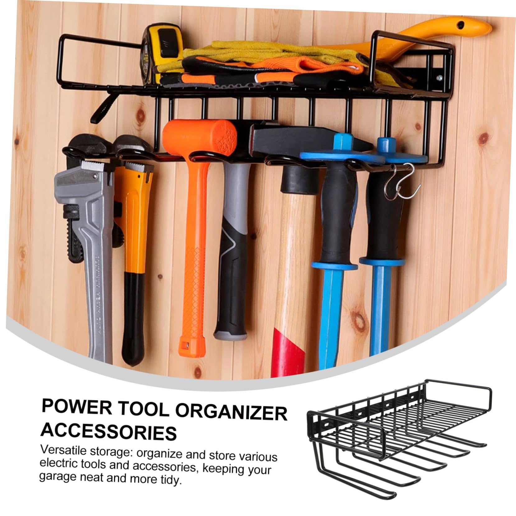 PRETYZOOM Organizador de Herramientas Eléctricas de Hierro Soporte Pared para Garage y Almacenamiento