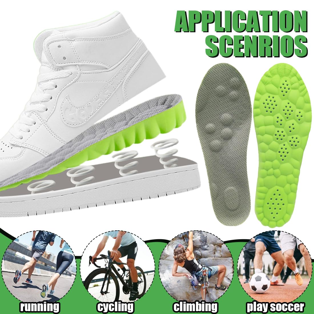 Plantillas Memory Foam para Deporte, Trabajo y Uso Diario Plantillas Fascitis Plantar Plantillas Ortopédicas Transpirables