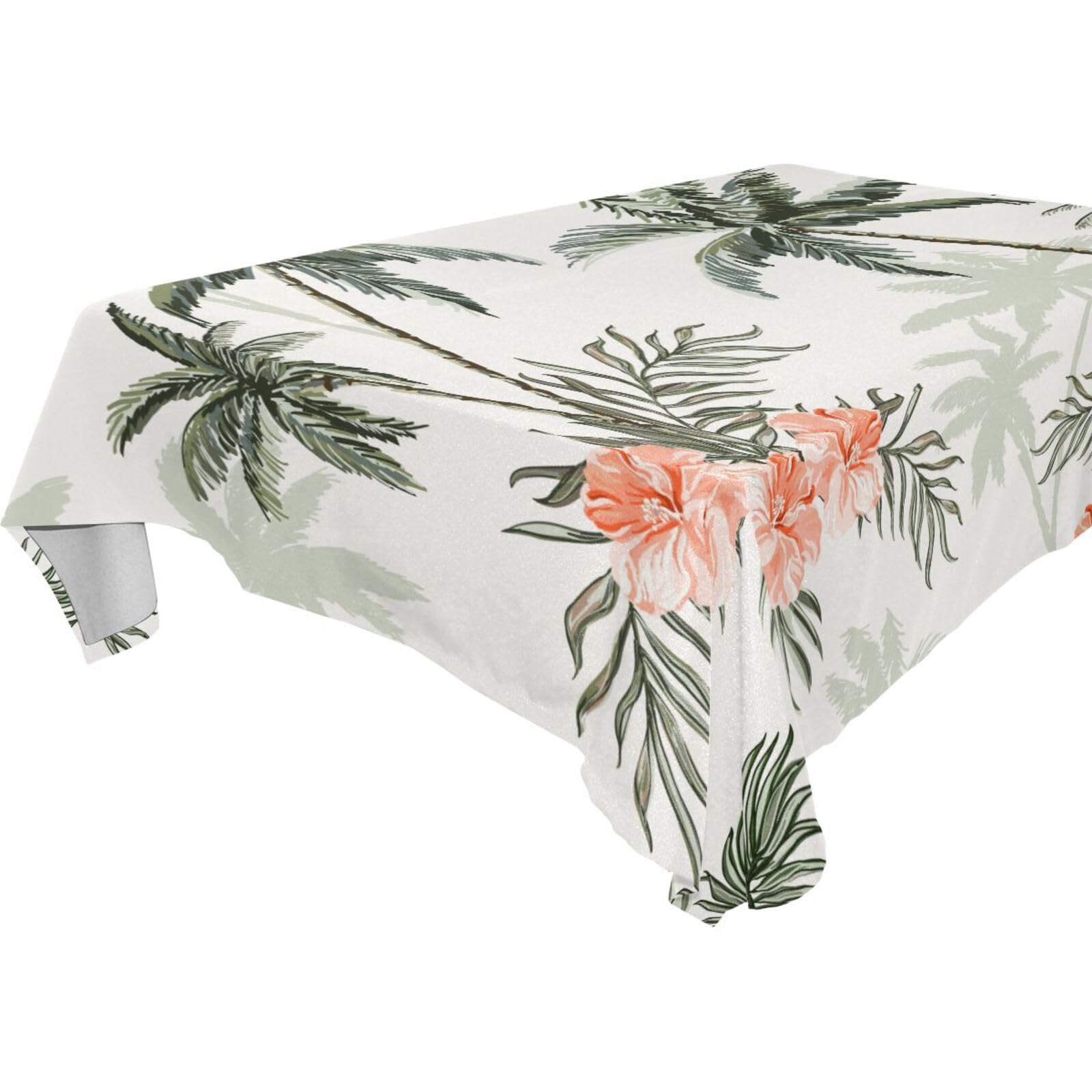 YETTASBIN Tropical Palm Tree Rectangle Tablecloth, Waterproof Stain Wrinkle Resistant Washable Polyester Table Cover for Picnic Dinner Holiday Kitchen