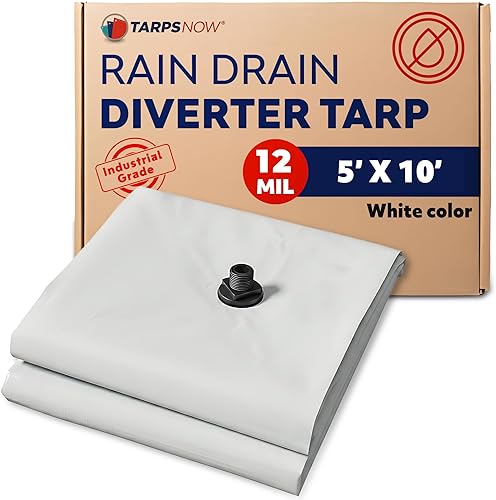 Lona desviadora de fugas de techo resistente con brida de drenaje, desviador de agua de techo para fugas de emergencia, atrapa fugas de agua con