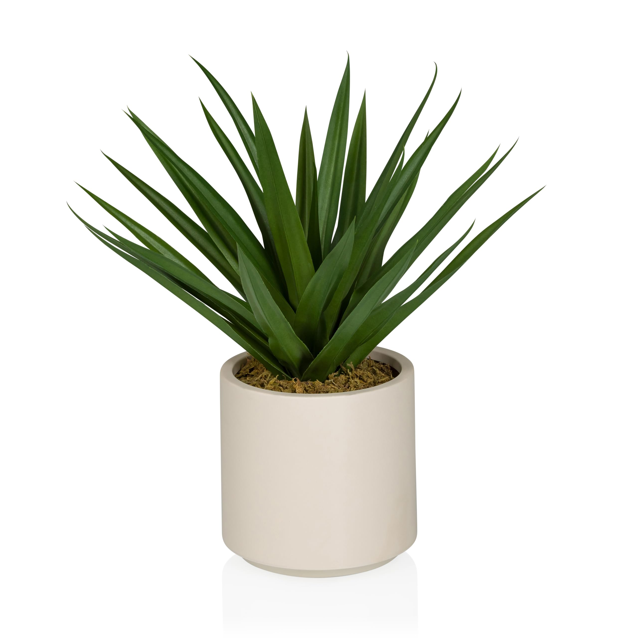 hjh OFFICE Plante artificielle agave, environ 45 cm – Imitation très réaliste, mélange de plastique et de textile de qualité supérieure, à feuilles persistantes et sans entretien, idéale pour le