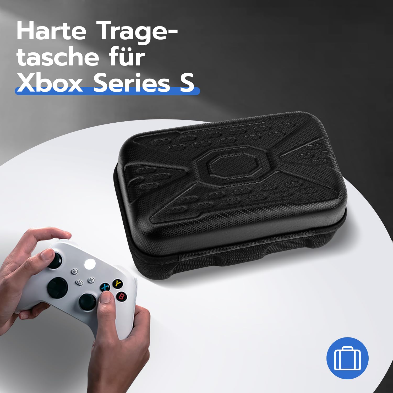 Mcbazel Hartschale für Xbox Series S, Reisetasche für Xbox Series S Konsole Wireless Controller & Gaming Zubehör - Schwarz