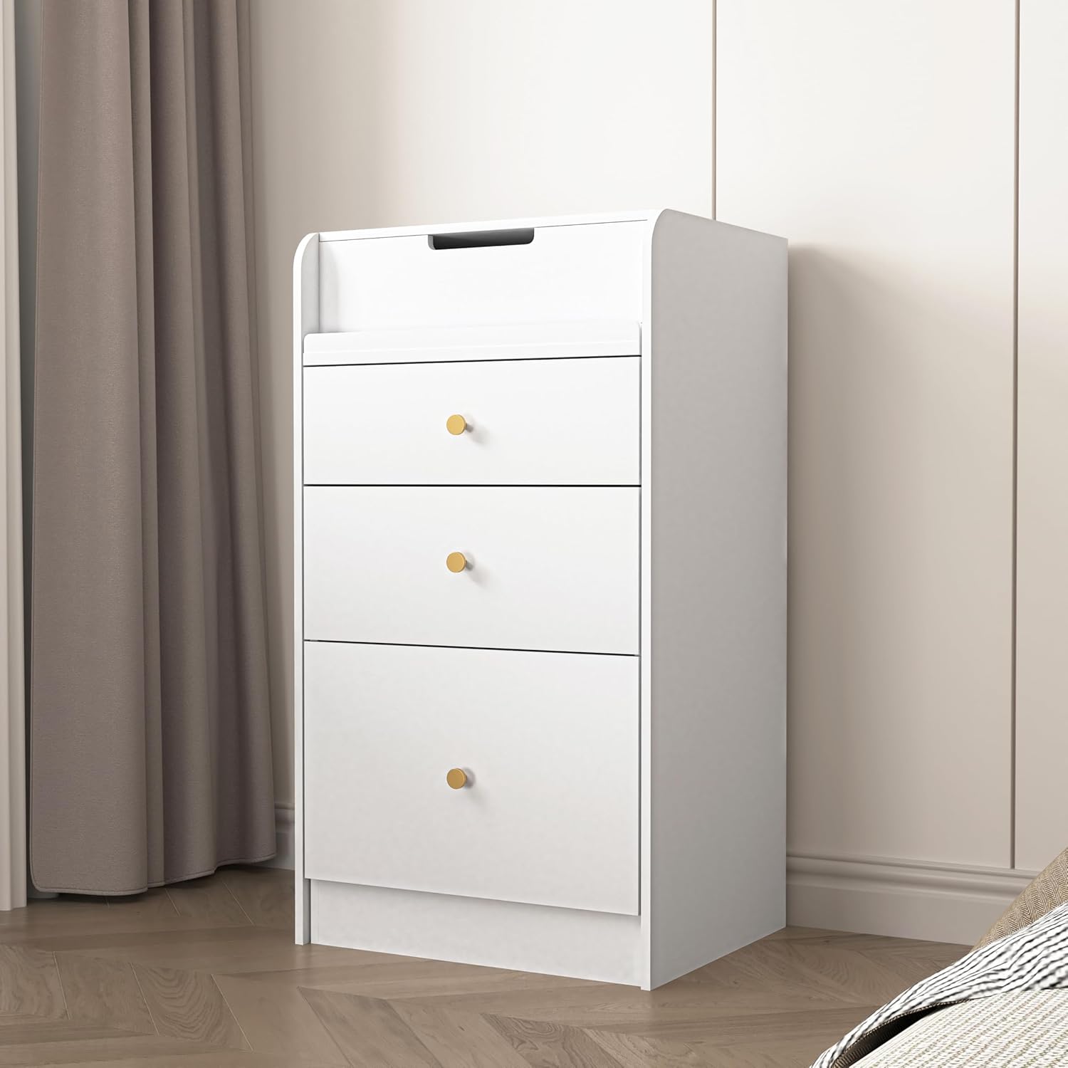 White Small Vanity Desk with Mirror & Stool, 2 Drawers, Space-Saving Makeup Table for Girls Bedroom