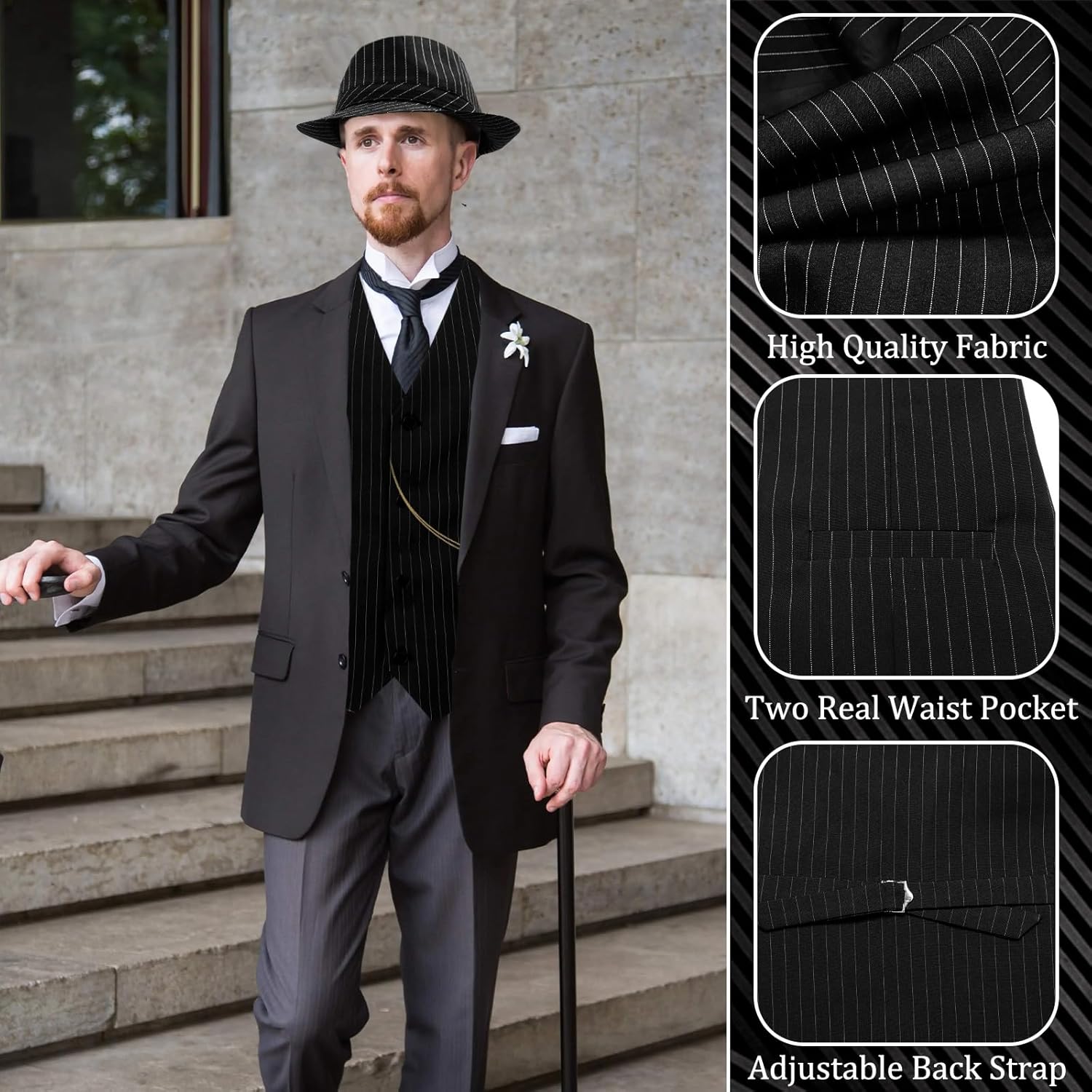 Charming 18PCS Roring 20's Custome Outfits Accessories for 1920s Gatsby Themed Party