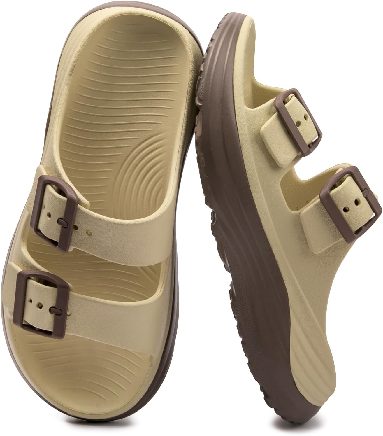 FUNKYMONKEY Women's Arch Support Sandals for Plantar Fasciitis–Lightweight EVA Cushioned Slides with Dual Adjustable Straps, Non-Slip Sole & Ergonomic Footbed for All-Day Comfort - Image 3