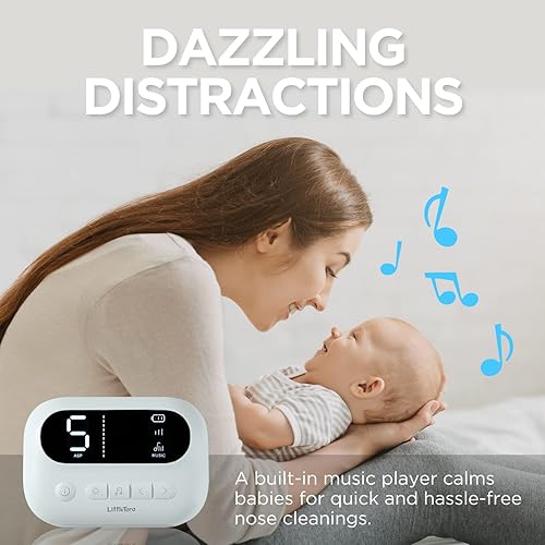 Miniatura 3 de Aspirador nasal Pro Baby - Nivel de succión ajustable de grado 9 con música integrada y luz nocturna, ventosa de nariz recargable para bebés, bebés,