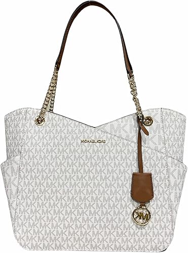 MICHAEL Michael Kors Jet Set Bolsa de viaje con cadena grande con cartera continental grande y gancho para bolso Berry, Negro, Negro multi, Marrón,