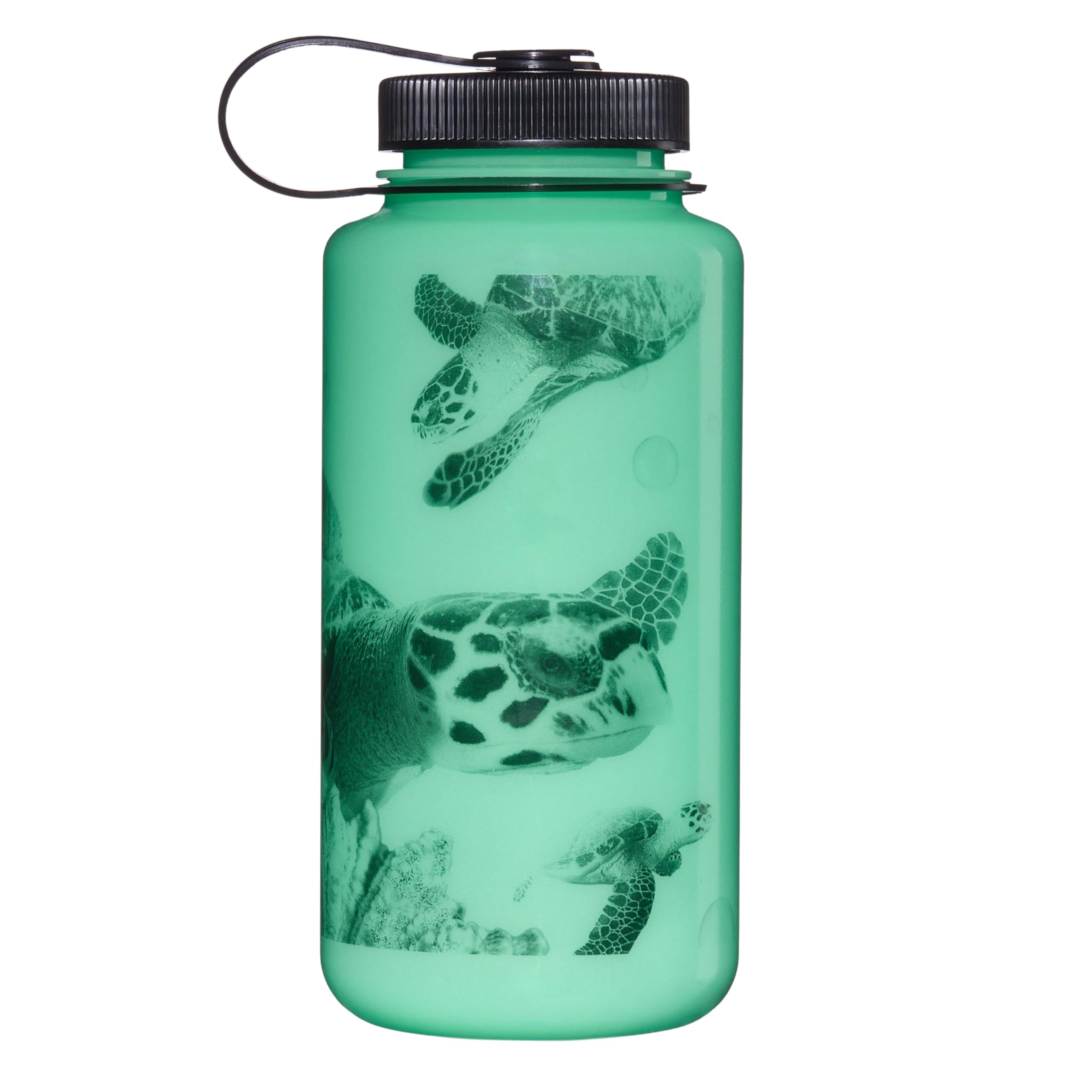Nalgene Tritan BPA-Free Water Bottle, 32 OZ, Wide Mouth, Glo Wyld Turtle