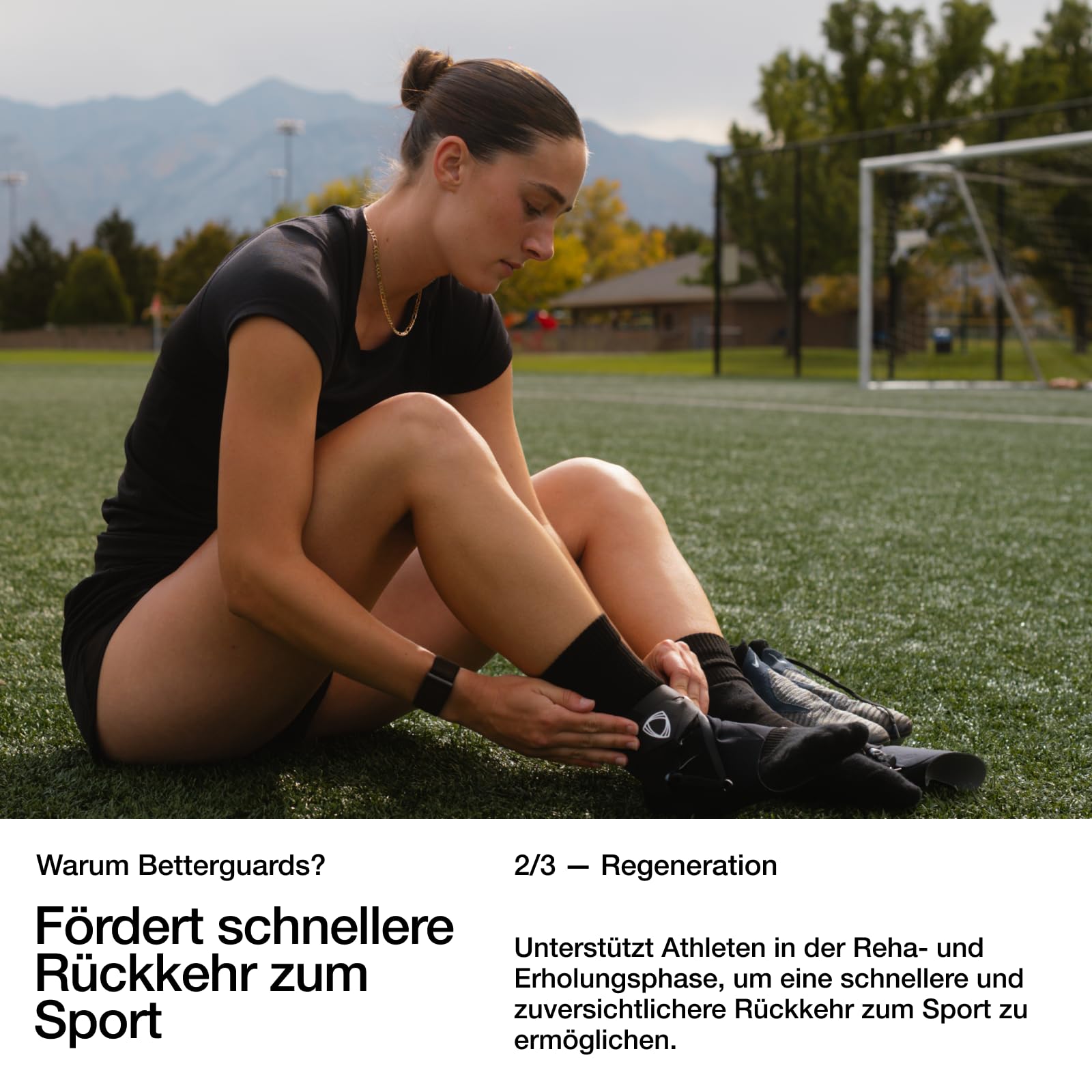 BETTERGUARDS Lite Sprunggelenkbandage – Leichte Sportbandage für Damen & Herren | Stabilisierung für Komfort & Beweglichkeit | Atmungsaktiv & ohne Kompression (Schwarz, L, Links)