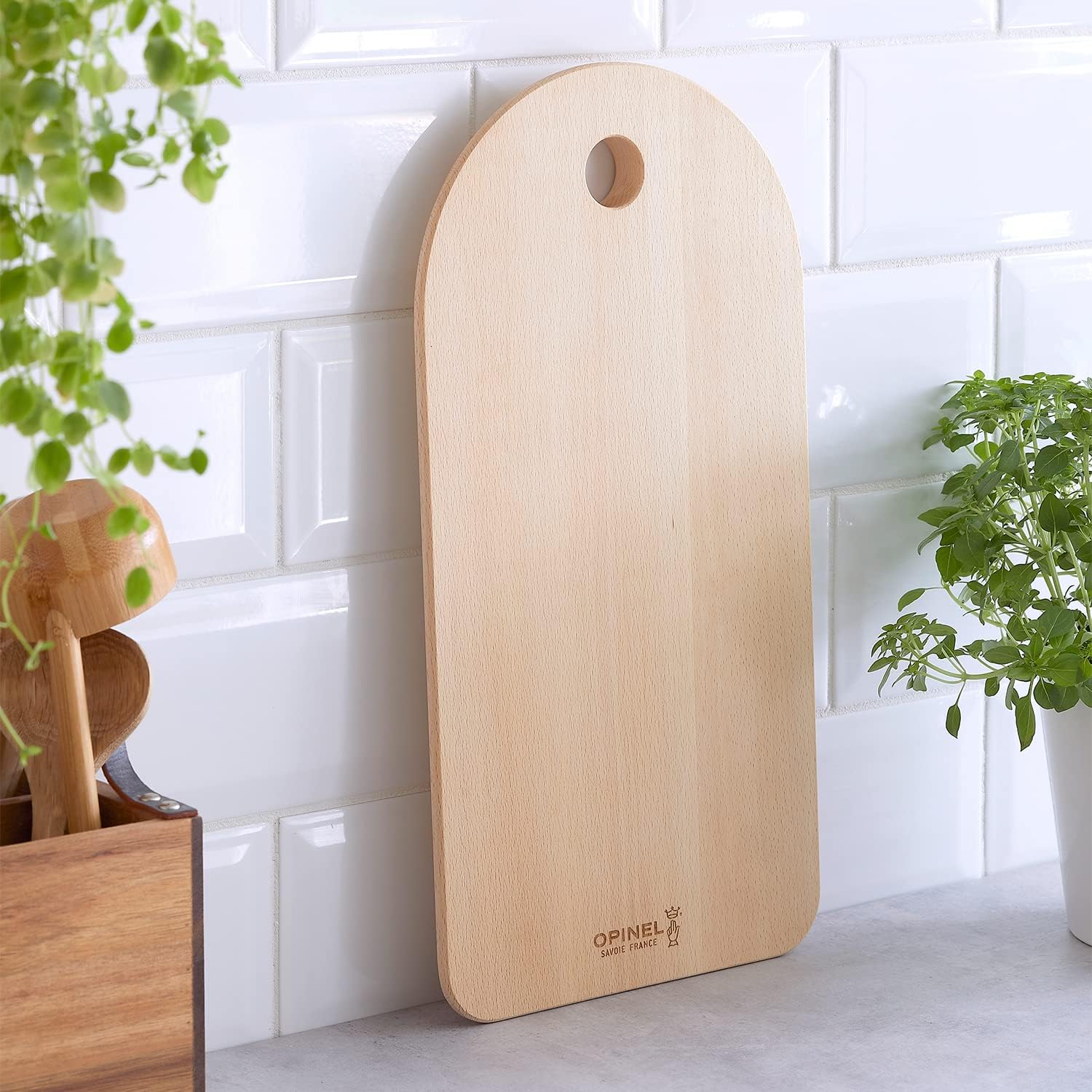 Opinel X Big Game Beech Wood Cutting Board, Lightweight and Minimalist Design, Indoor or Outdoor Kitchen, Cooking Prep, Cheese Platter Picnic Board, (Medium/Classique)