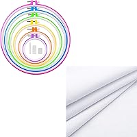 Vista 1 de Caydo 6 aros de bordado y 15 agujas con tela Aida de 60 x 39 pulgadas, 18