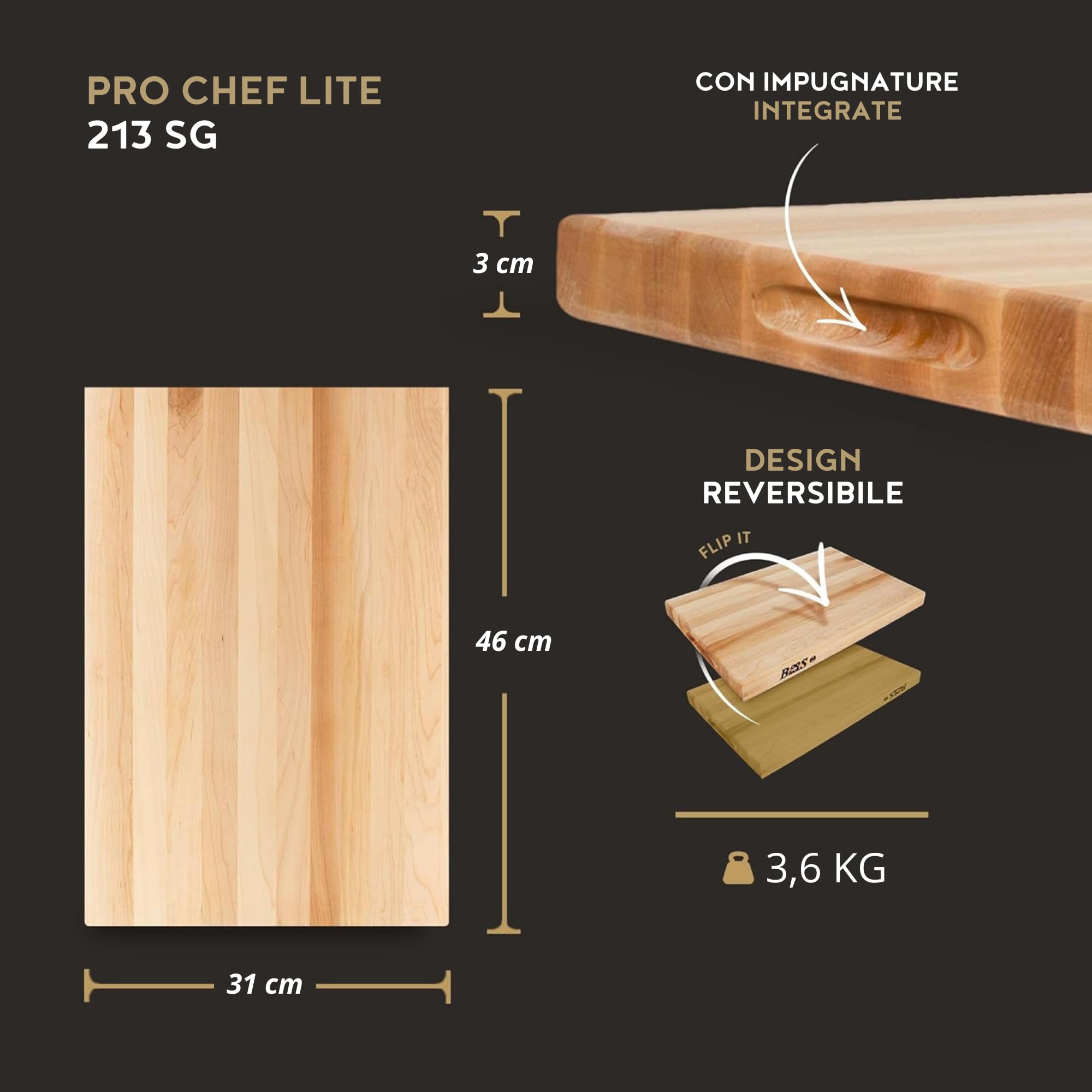 Boos Block Schede SG Cutting Board, Wood, Acero
