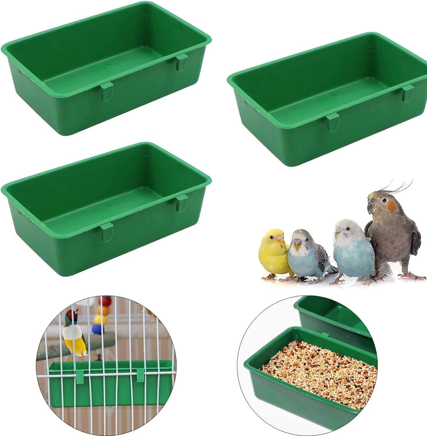 Birds Mini World Food and Water Feeder 500 ML Cup Pack of 2. for All Cage (Multicolor)-image-6
