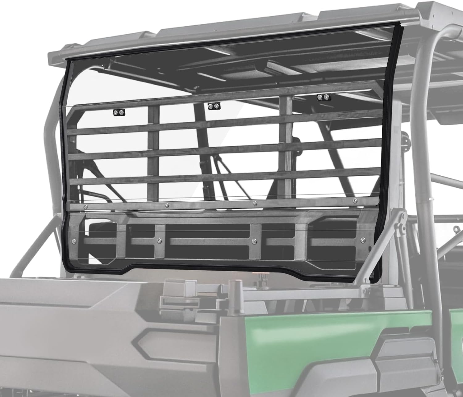 StarknightMT Mule Pro Rear Windshield Compatible with 2015+ Kawasaki Mule Pro FXT, 2016+Kawasaki Mule Pro DXT Hard Coated Polycarbonate Back Window Anti-UV UTV Windscreen Panel Accessories Parts