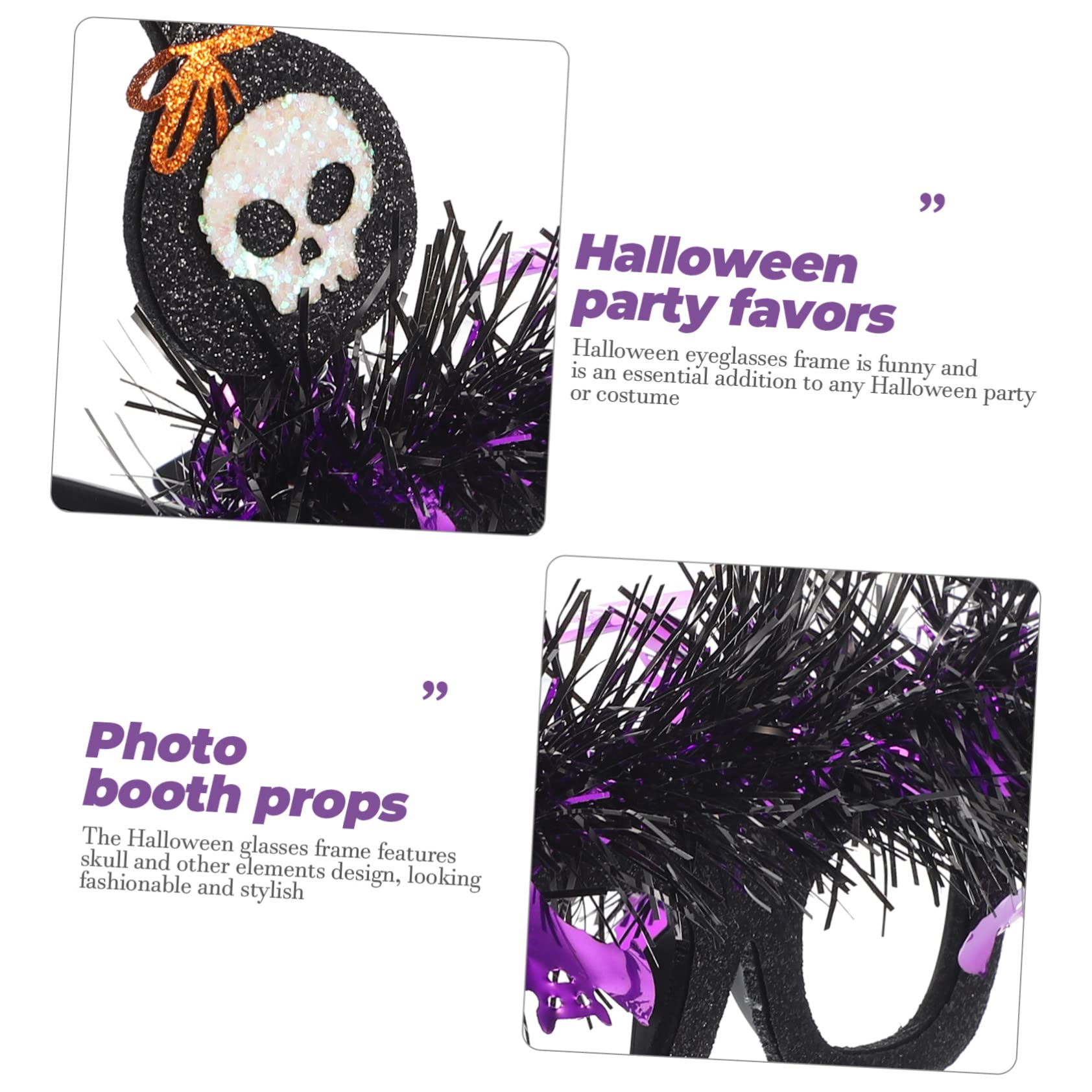 JEWEDECO Skull Halloween Glasses Frame Eyewear for Adults Boys and Girls Photo Booth