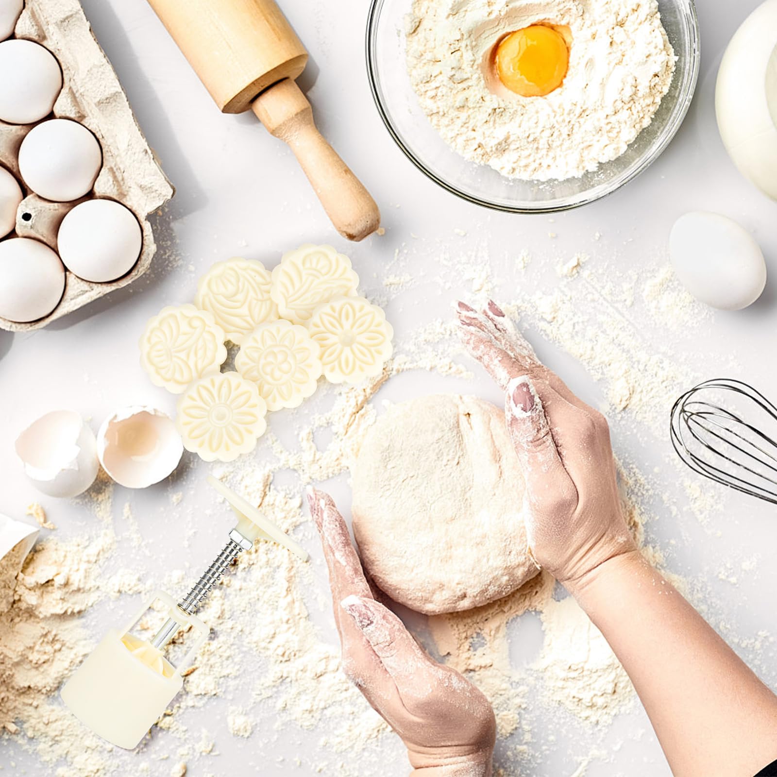 Księżycowe Ciasto Cookie Pieczątki Zestaw Ciasto Formy Forma Akcesoria Do Pieczenia Środek Jesieni Festiwal Mooncakes Deser Cupcake