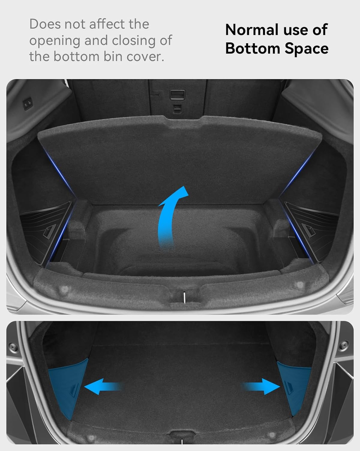 for Tesla Model Y Juniper Accessories (2025-2026) Trunk Storage Bins,Rear Trunk Organizer TPE Waterproof Trunk Storage Bins Side Box with Lids for Tesla Interior Accessories
