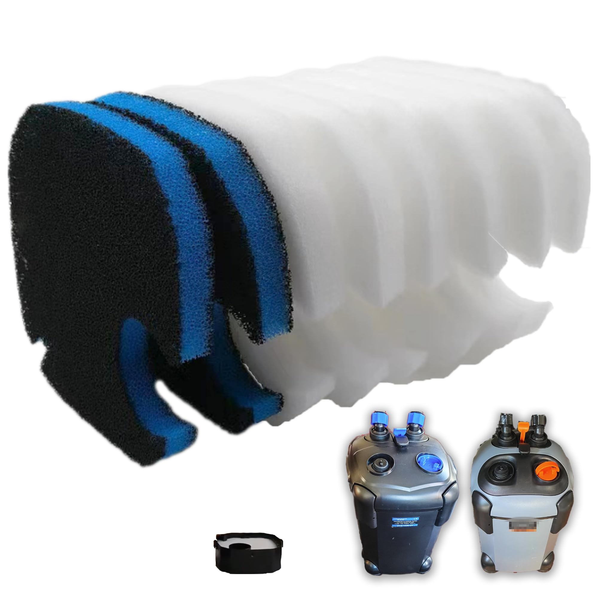 Replacement Canister Filter Pads Compatible with AMOSIJOY 172/225/265GPH, 6 White Floss and 2 Coarse Filter Pads for Pondforse 172/225/265GPH Aquarium (8)