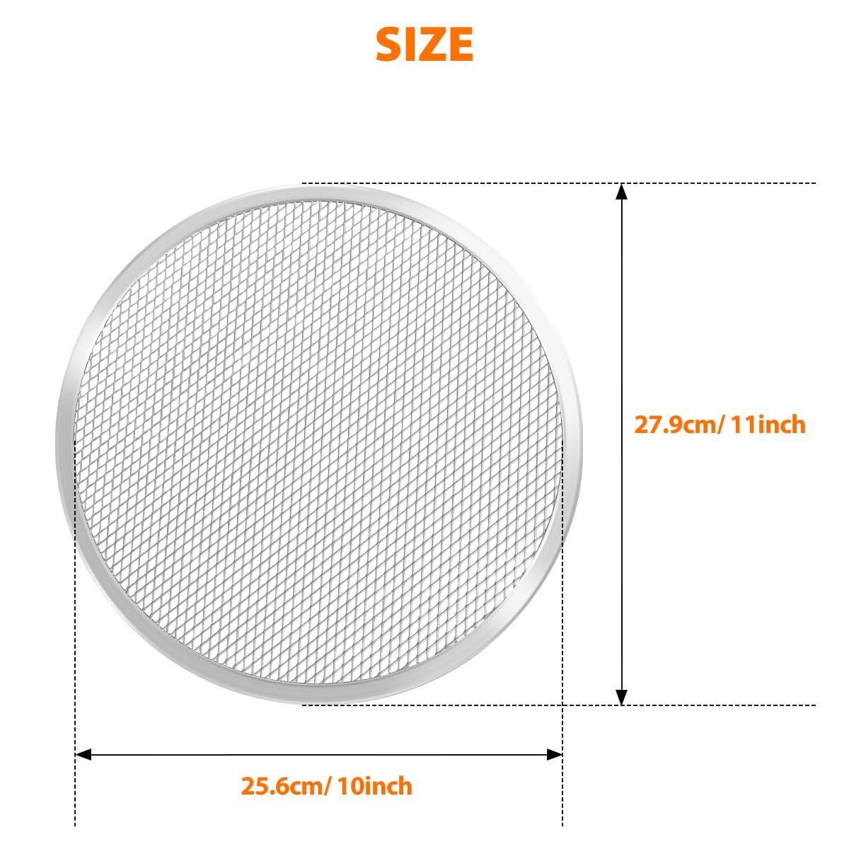 Suimlmta 3 Pack Pizza Tray 11 Inch Aluminum Pizza Pan Screen Round 27.9cm Pizza Mesh Baking Sheet Trays for Oven - Image 2