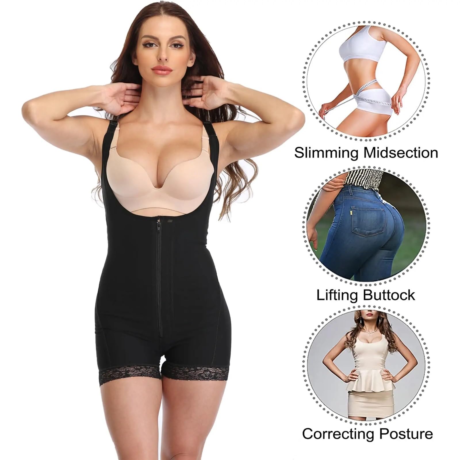 Faja Moldeadora for Mujer, sin Costuras, Firme, Triple Control, Talla Grande, Adelgazante de Muslos, Control de Abdomen. Adecuado para Fiestas, Trabajo, Bodas(Beige,XXL)