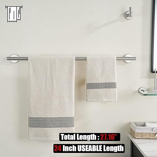 Miniatura 3 de JQK BAS165-BN - Juego de accesorios de baño, 5 piezas, acabado cepillado, incluye barra de toalla de 24 pulgadas, barra HT de 9 pulgadas, soporte