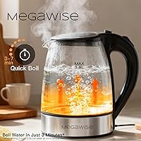 Vista 2 de MEGAWISE 1.8L Electric Kettle CX-817 - Fast Boil, Auto Shut-Off, Boil-Dry Protection, (1.8L)