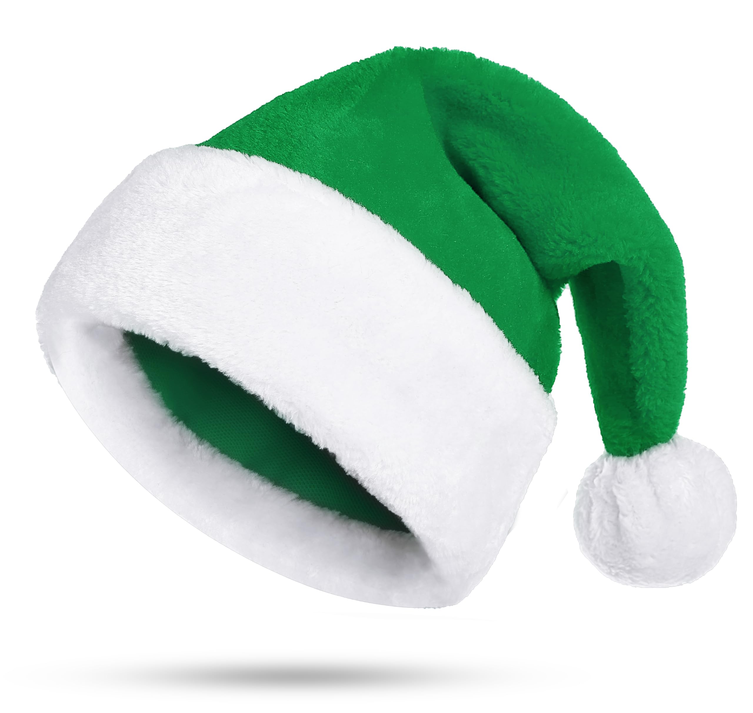 KONVINIT Cappello Babbo Natale Peluche per Adulti, Cappellini Natale,Cappellino Babbo Natale Onesize
