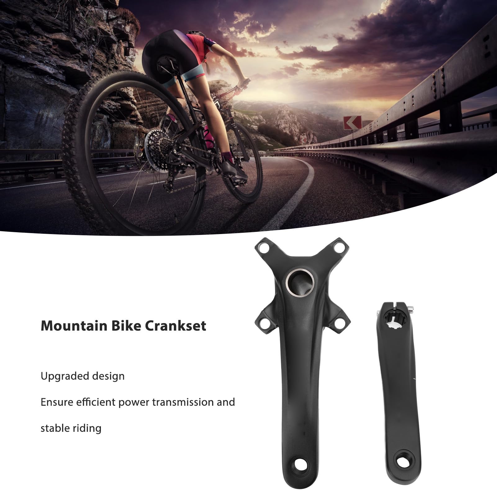 VGEBY Guarnitura per Mountain Bike, Set di Pedivelle in Lega di Alluminio Cavo 170mm 104 BCD con Kit Movimento Centrale per Bicicletta da Strada BMX