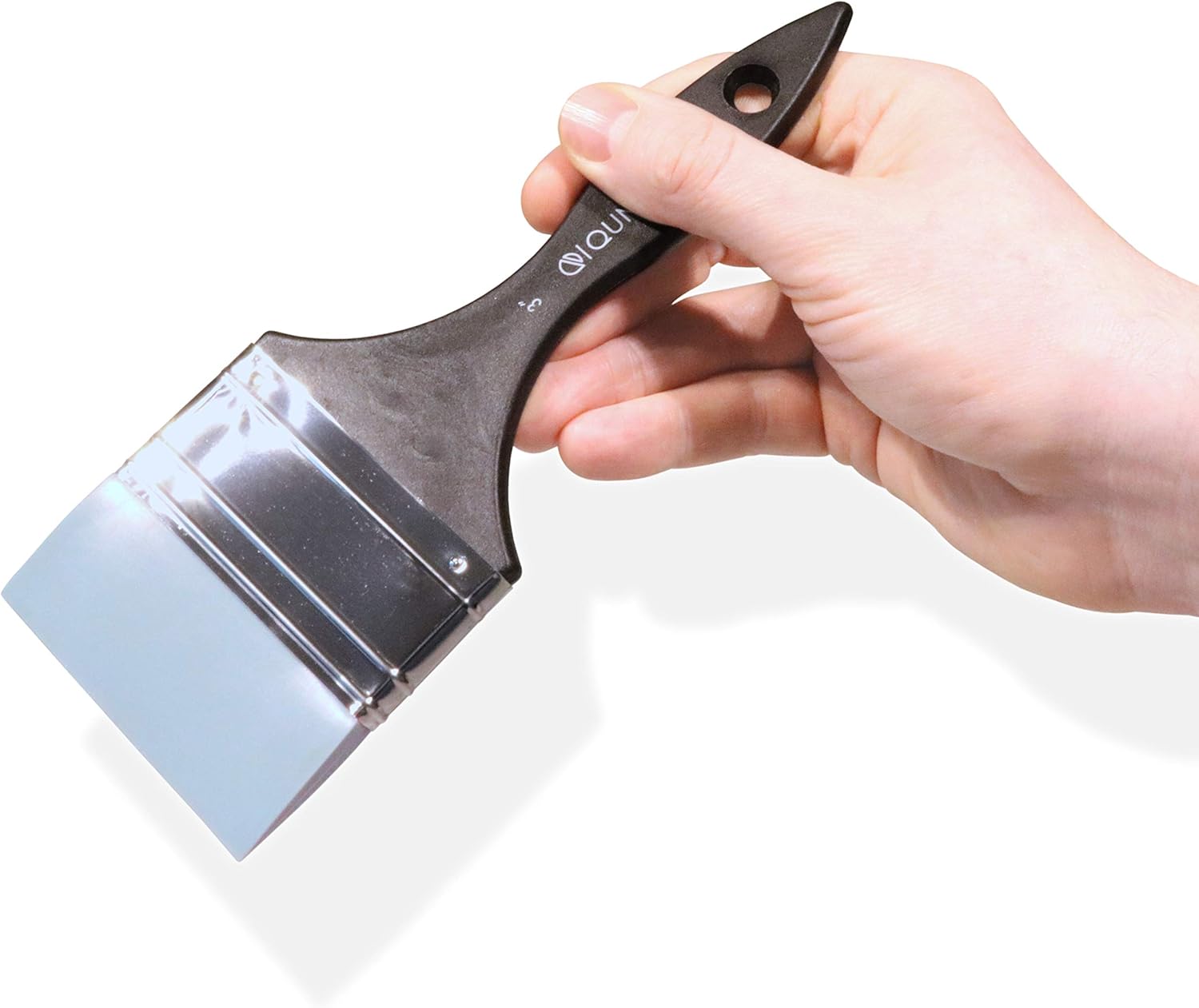 QUMOVA Silicone Colour Shaper Brush Set. 1.5 inch and 3 inch Solid Flat Flexible Acrylic and Water Based Painting Tool with Sharp Edge for Accuracy. Includes Large 6 Slot Paint Palette