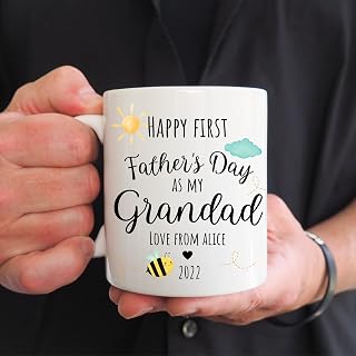 Happy First Father's Day Personalised Mug, Gift For Grandpa, New Daddy, Gradad Birthday Mug, Gift Daddy Grandad, Gift for Him, Best Dad Gift