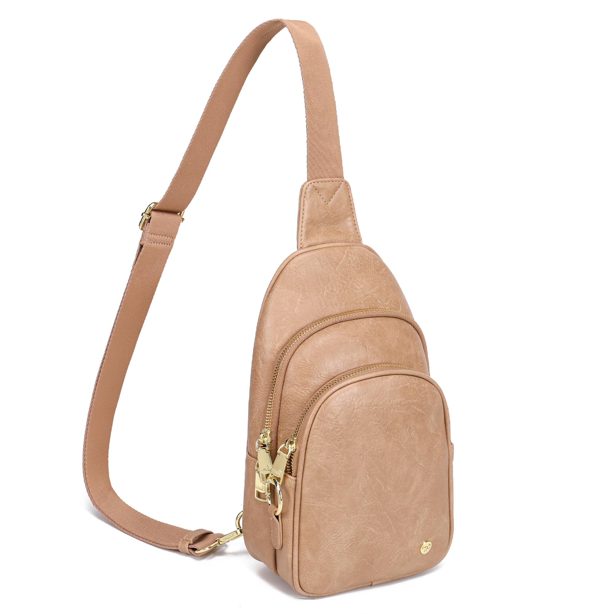 INICAT Crossbody Sling Bags Fanny Packs Leather Purses Chest Bag for Women