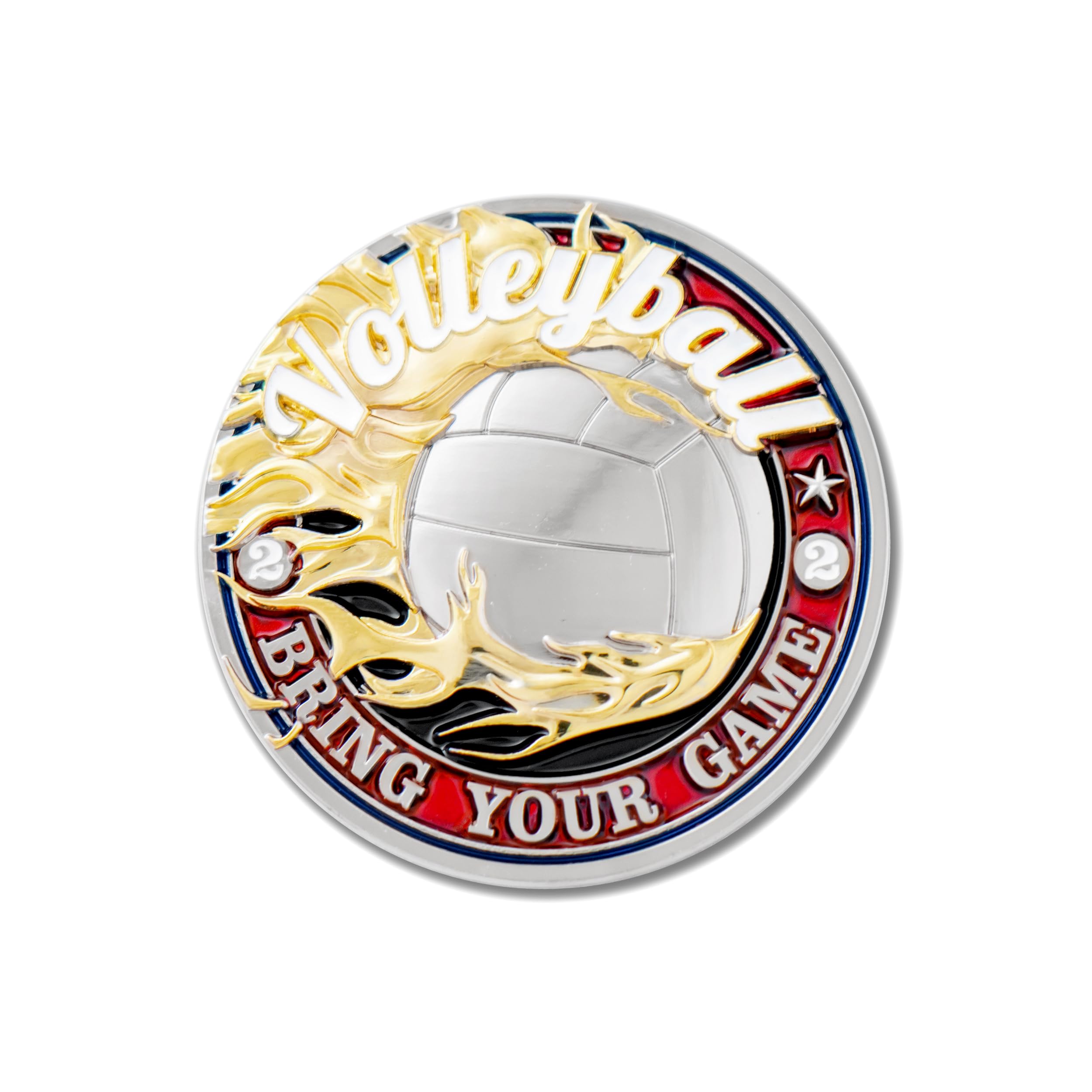 Armor Coin & Emblem - Volleyball Challenge Coin - Game -Memorabilia - Encouragement Gift Ideas - Recognition for Volleyball Player Coach Official (Without Tin Box)