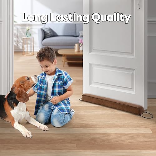 Vista 7 de Comfyanno 38” Weighted Under Door Draft Stopper, Fits Front, Bedroom, Interior Door, Easy to Install, Block Cold Air Draft from Bottom Door, 2.2lb