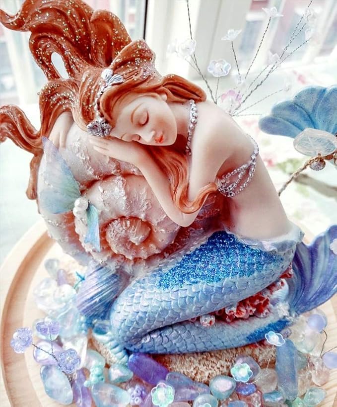Amazon Omem室内装飾かわいい人魚姫のオーナメントがリビングルームの誕生日プレゼントの樹脂素材を美しくする シェルマーメイド Omem オーナメント 通販