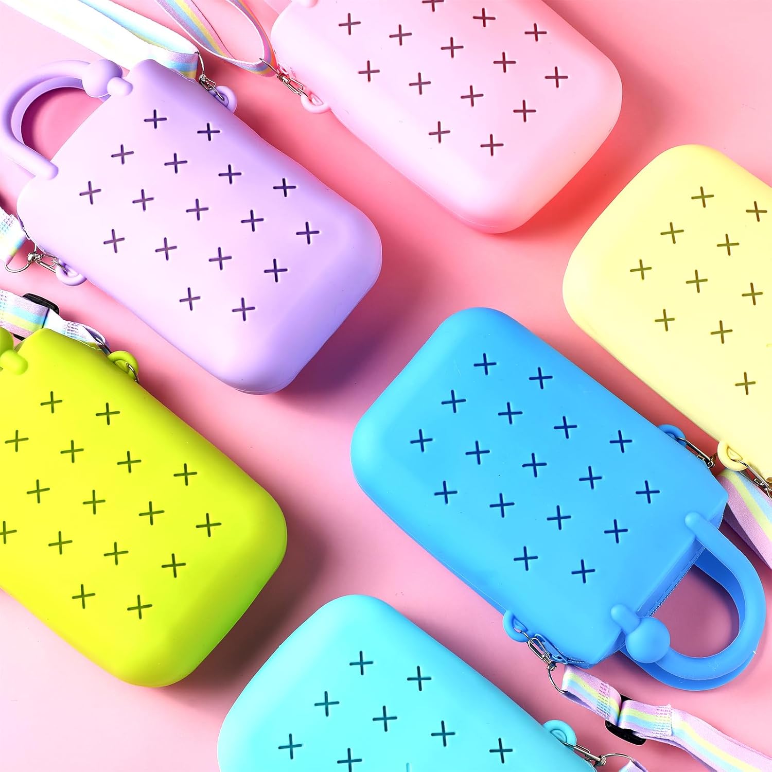 6 Pcs Mini Silicone Beach Tote Bag with Drainage Hole Waterproof Sandproof Travel Birthday Gift Handbag for Sports Gym Pool Beach Travel Outdoor - Image 7