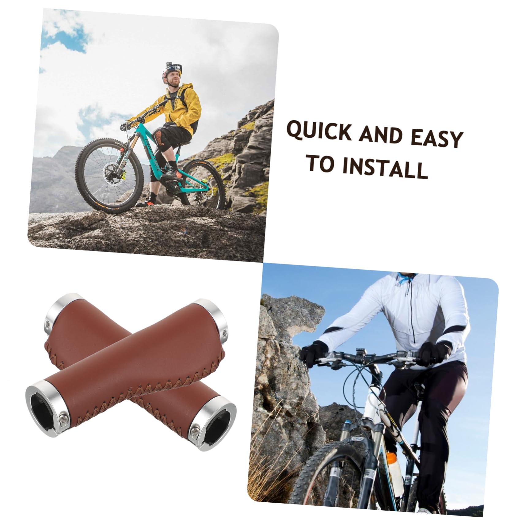 Toyvian Impugnature Manubrio Bici Antiscivolo in Pu per Mountain Bike Ergonomico Resistente Urti per Maggiore Comfort Guida