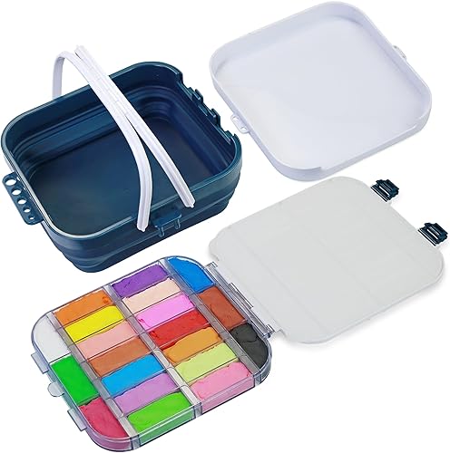 DUGATO Caja de paleta de almacenamiento de pintura hermética de 20 pocillos Caja grande de contenedor de pintura de 9.4 x 10.5 x 3.9 pulgadas con