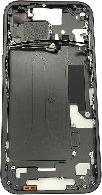 TheCoolCube Middle Frame Housing Cover Case with Power & Volume Button Replacement Compatible with iPhone 15 6.1 Inches US Version Black