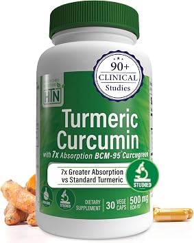 Health Thru Nutrition Turmeric Curcumin 500mg BCM-95 Curcugreen 30 Count