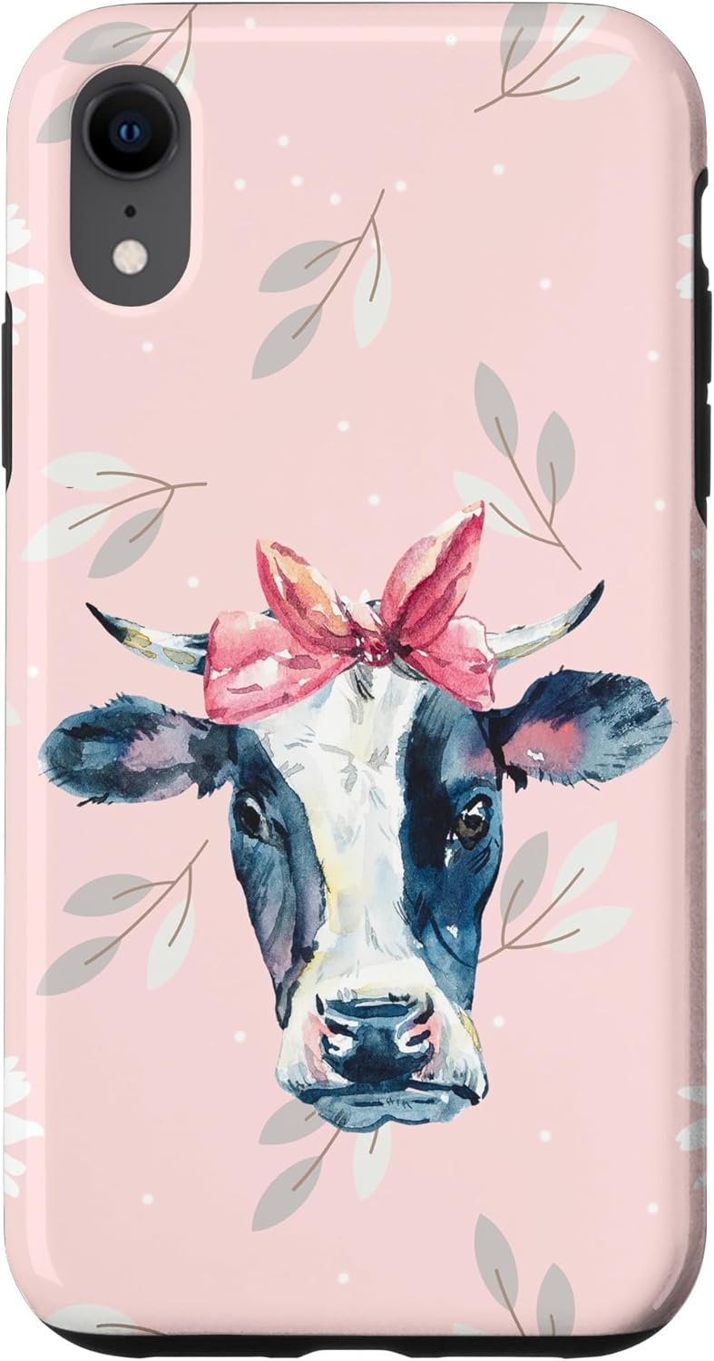 iPhone 13 Pink Rustic Daisy Cow Bandana Bow - Farm Barn Countryside Case