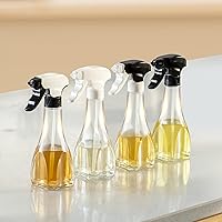 Vista 6 de Pulverizador de aceite para cocinar, botella cuadrada de vidrio con atomizador de aceite de oliva, 8.1 fl oz, dispensador de vinagre de aceite