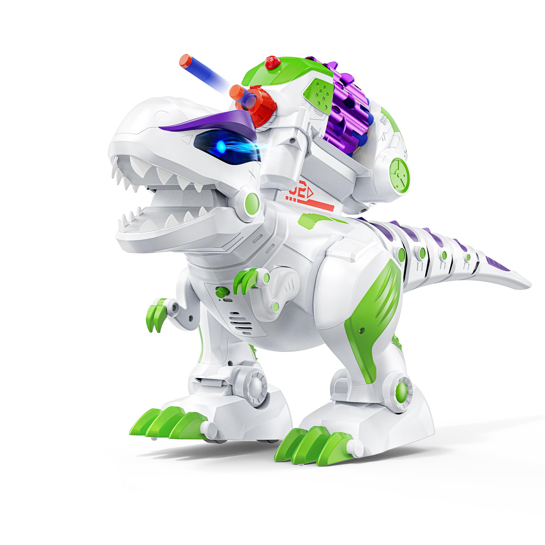 Ruko 8809 Dinosaur Toys for Kids, Large Rechargeable Remote Control T-Rex Toys, with Programmable, Walking, Roaring, LED Eyes and Shooting, Interactive Gifts for Boys & Girls Age 3 4 5 6 7 8, Green — image 1