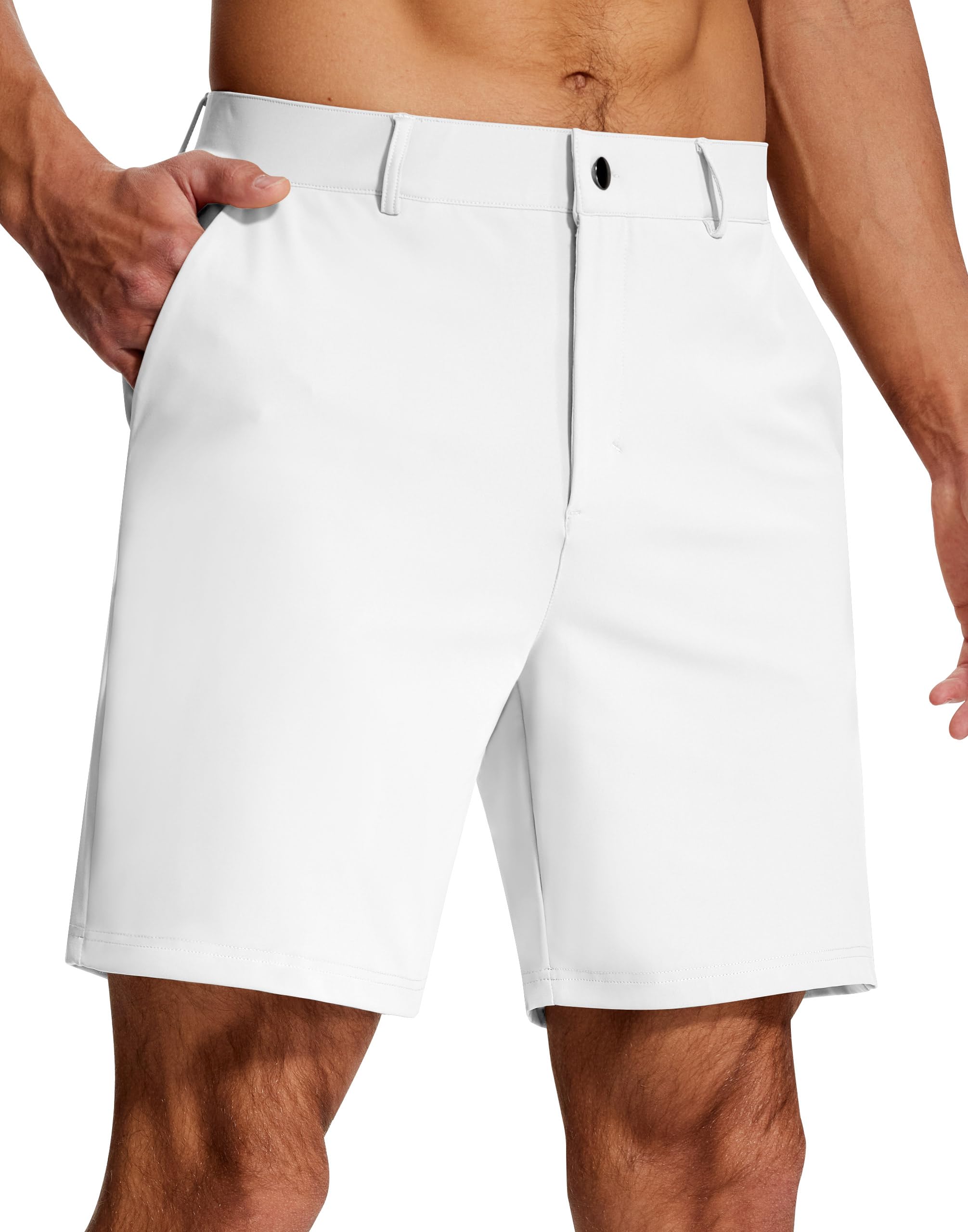 SERAMY Mens Golf Dress Shorts 7 Inch with 5 Pockets Stretch Lightweight Quick Dry Flat Front Shorts for Work Casual
