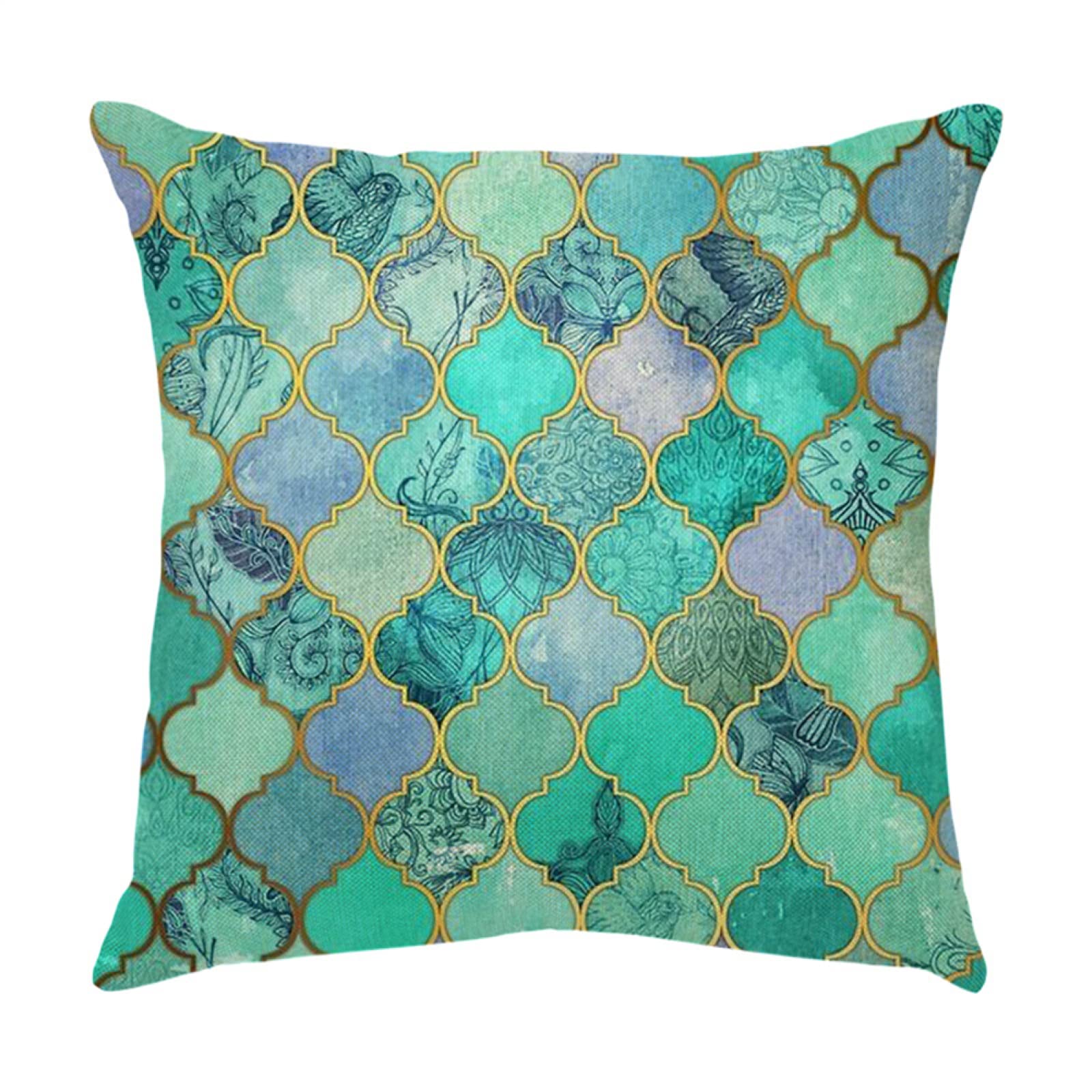 4 Piezas Funda de Almohada Turquesa Fundas de Cojín Terciopelo Sencillo y Decorativo para Sofá Camas Dormitorio Coche Lino Cojines Throw Pillow Covers 80x80cm/32x32 Inch