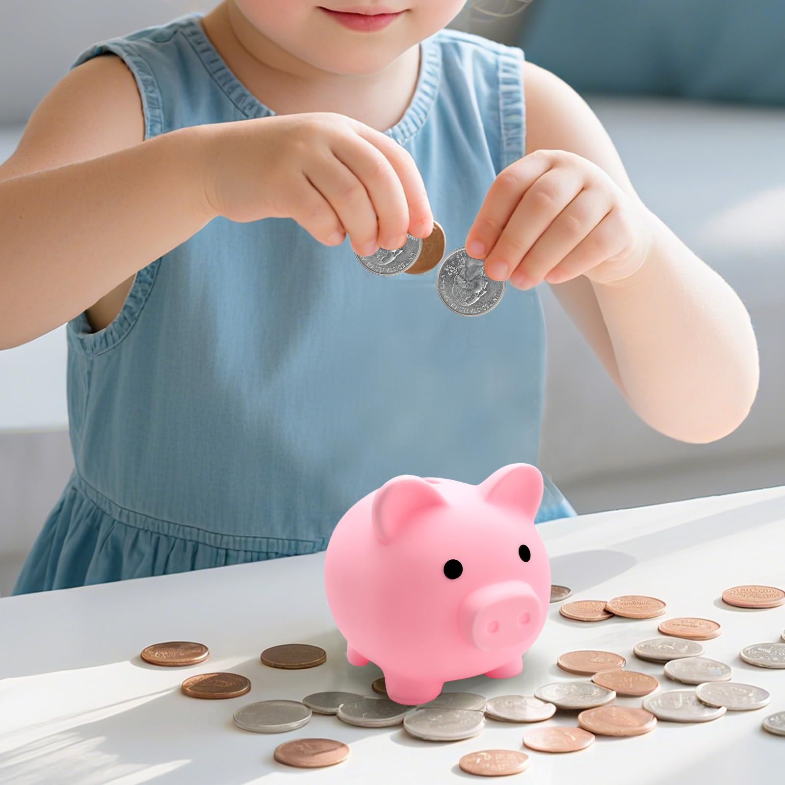 Coco Berming Tirelire Cochon Mignonne Incassable – Plastique Rouge Avec Couvercle Rotatif, Cadeau Épargne Enfant