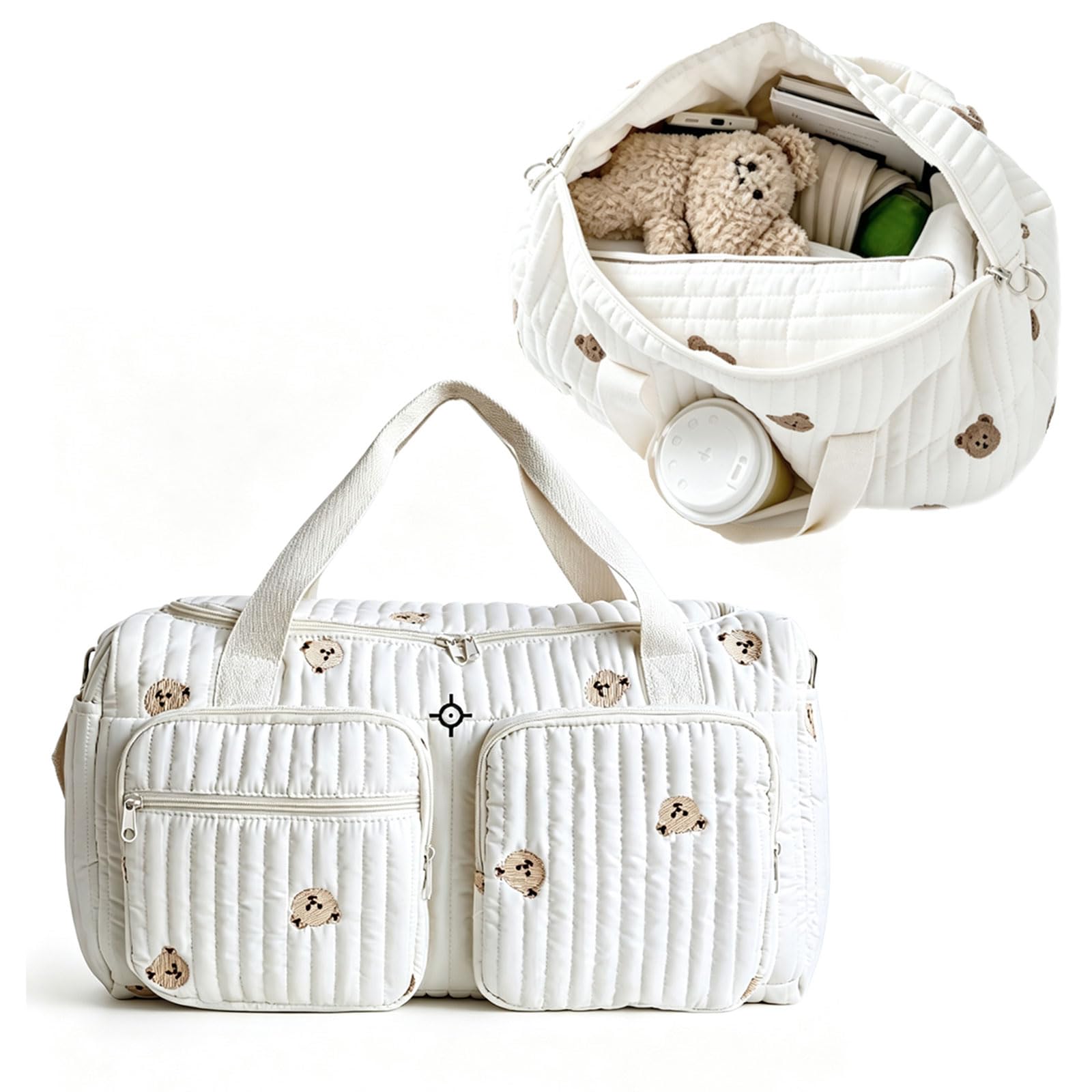 AUTITANMOX Embroidery Changing Bag Tote Mommy Bag Hospital Bag Portable Travel Bag Portable Cotton Mommy Diaper Tote Bags Large Baby Changing Bag Hospital Maternity Bag Travel Bag