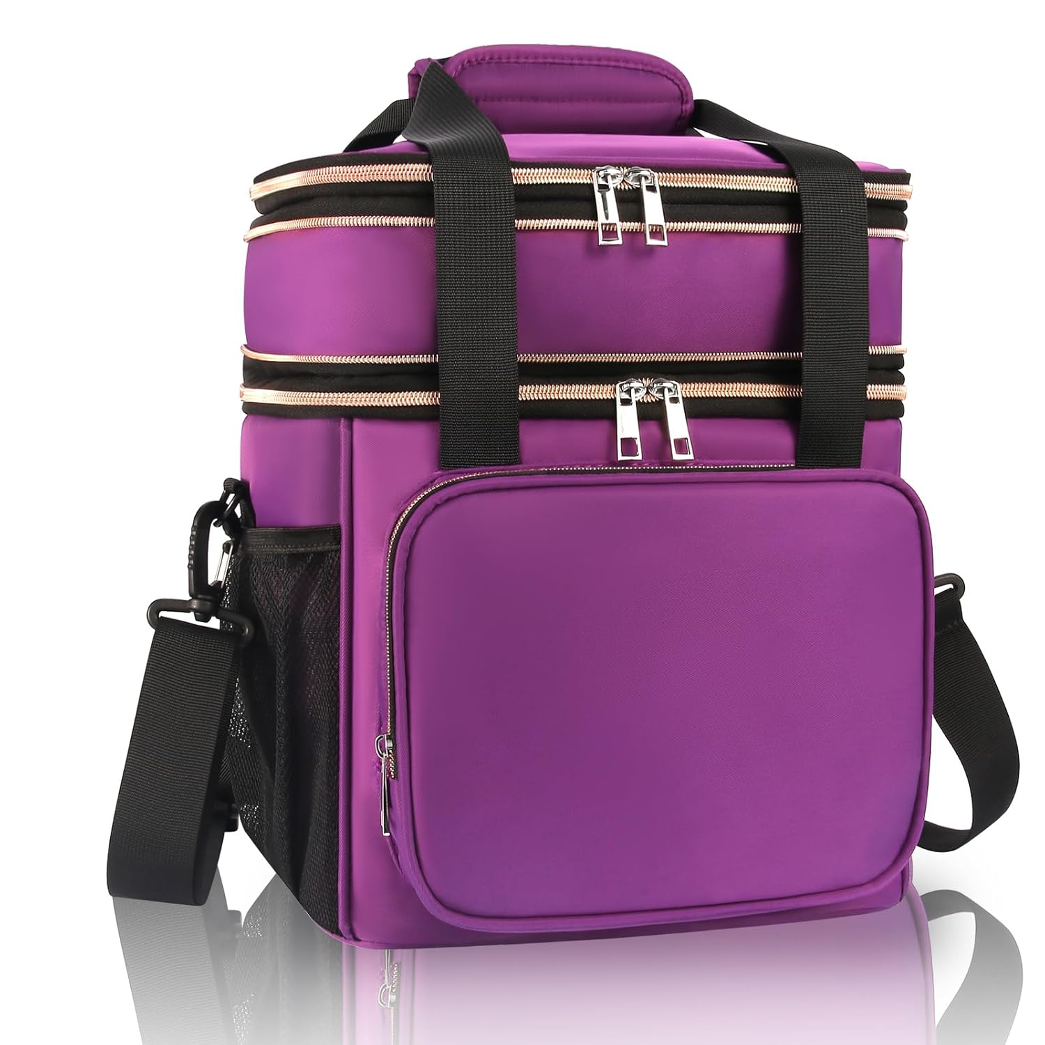 GLENKEY Expandable Insulated Lunch Box Double Deck Lightweight Large Lunch Bag Tote Leakproof Cooler Bags for Women Adults