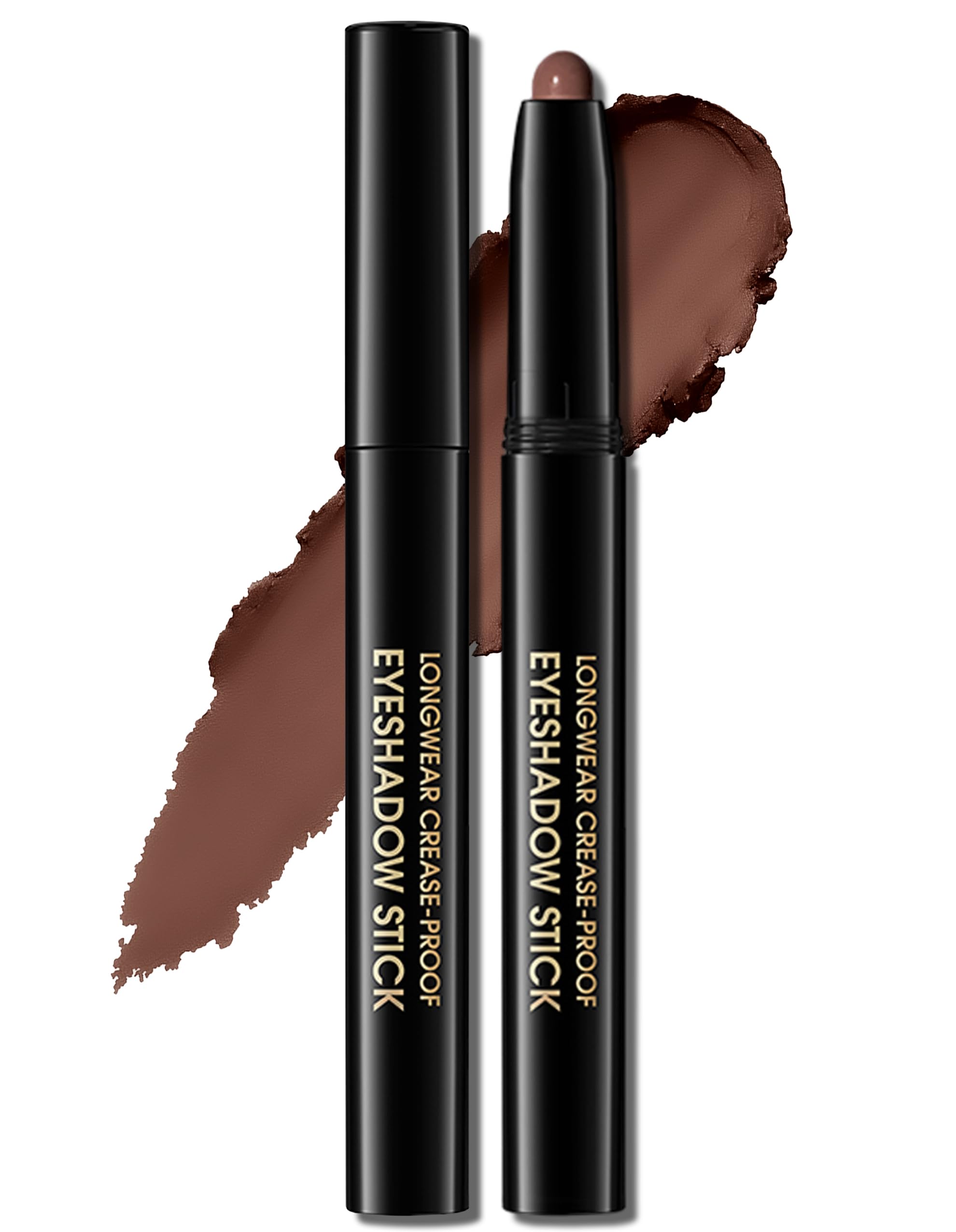 Erinde Lápiz de sombra de ojos mate de color marrón oscuro, resistente al agua y de larga duración, delineador de ojos de color crema Shimmer Crayon, lápiz de maquillaje metálico Shimmer para ojos #02