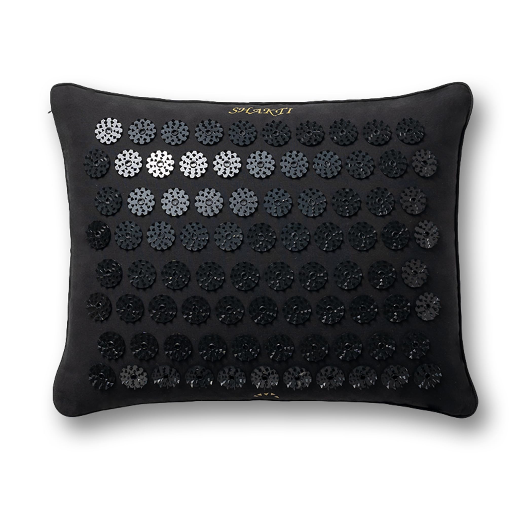 ShaktiMat [La Original Almohada de Acupresión - Algodón orgánico, Fabricación ética - para Relajación, Alivia Dolores de Cabeza, de Cuello y Hombros - Mejora la circulación y el sueño - Negro ónix