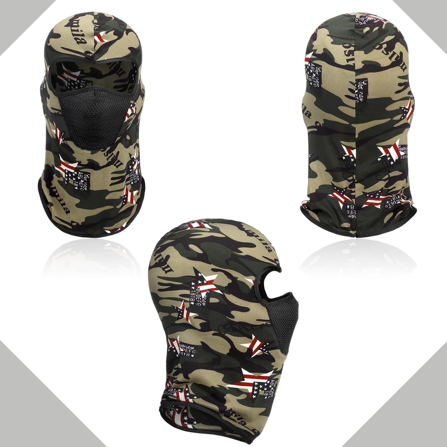 Sumind 6 Pieces Balaclava Ski Face Mask UV Protector Breathable Face Cover for Women Men Outdoor Skiing Snowboarding(Grey, Blue, Black, Camouflage, Large) - Image 5